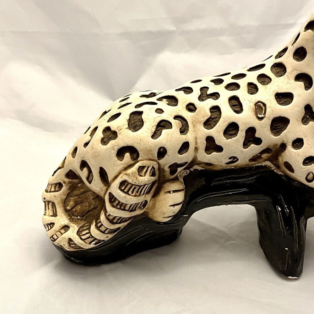 MCM Chalkware/Plaster Large Leopard Table Figure Statue Made in Mexico - Picture 3 of 12